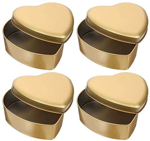 Herz Metalldosen Leere Blechdosen Kerzendosen: 4 Stücke Hochzeit Metall Dose Keksdose Teedose Geschenkdose Valentinstag Deko Gebäckdose Kinder Retro Vorratsdose Süßigkeiten Behälter