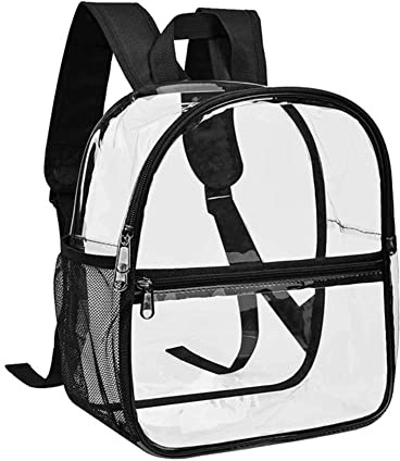 Zaino Zaino Trasparente Morbida PVC Borsa Da Scuola Impermeabile Nero Borsa 30*29*15 Giornaliero Casual Borsetta Unisex Lavoro Viaggiare Concerto Sport