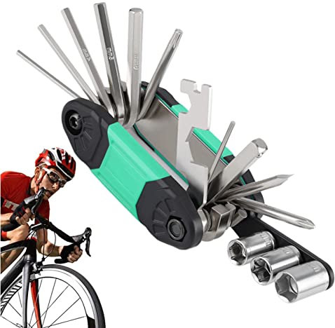 Juego de llaves Allen de Bicicleta | Juego de llaves Allen 16 en 1 de acero al carbono chapado | Juego de llaves Allen de viaje Herramientas de reparación de bicicletas de carretera para entusiastas