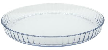 Teglia rotonda in vetro borosilicato, resistente al calore, stampo per quiche, Ø 30 cm