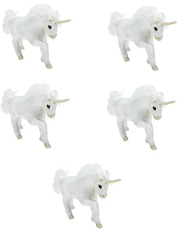 Abaodam 5stücke Kuscheltier Einhorn Modell Realistisches Plüsch Dekorationsornament Für Schreibtisch Fotografie Und Weiche Haptik Für Freunde Und Familie