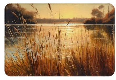 OUSIKA Tappeto super morbido con stampa di canne del fiume, in flanella, antiscivolo, lavabile, decorativo, per soggiorno, divano, camera da letto