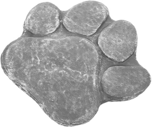 POPETPOP Pet Grabstein Aus Resin Pawprint Gedenkstein Für Haustiere Langlebige Gartenfigur Für Außenbereich Dekorative Erinnerung An Verstorbene Hunde Für Garten Grab