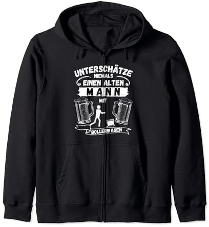 Vatertag 2022 Design mit Bollerwagen und Bier Kapuzenjacke