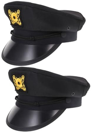 Vaguelly 2pcs Versatile Women Captain Hat for Stage Performance Cosplay Festival Boat Prop