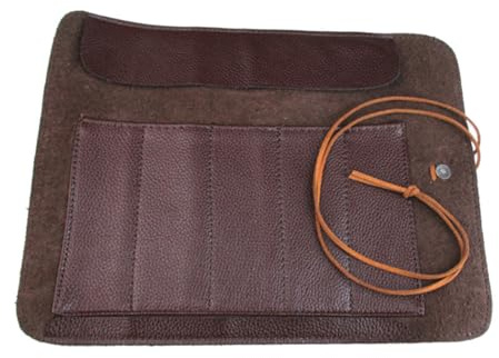 Schnitzmesser 2 Stück aus Leder Rolltasche mit Multi Taschen Design