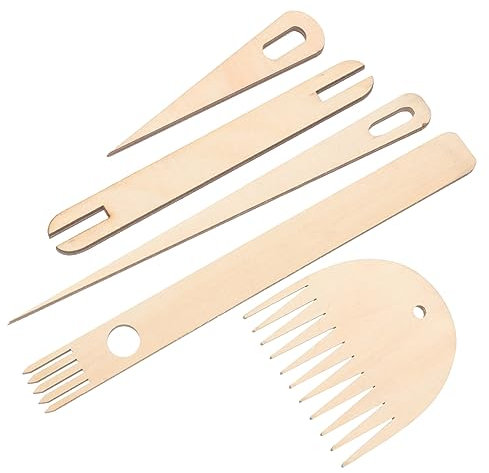 STOBOK Holzstricknadel Mit Webstuhlstab Und Handwebstuhlstab Für Holzweben Diy Handwerk Und Häkeln Werkzeug Zur Gobelinherstellung