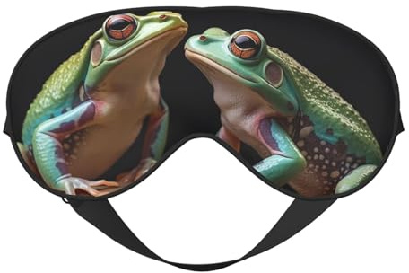 Zwei Frösche doppelseitige weiche Verdunkelungs-Augenmaske, Schlafmaske, Nachtschlaf-Augenmaske