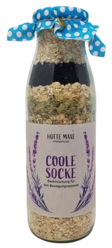 RL24 Hotte Maxe - Leckerli-Backmischung Coole Socke – zum frischen Zubereiten von Pferdeleckerlis – Keksmischung für Pferde – Pferdefutter ohne Zusatzstoffe – 1 x 500 ml Flasche