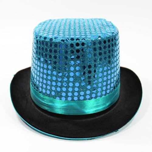 Pailletten Zylinder Hut für Damen und Herren, Erwachsene Unisex Glitzer Hut Paillettenhut Partyhüte 20er Jahre Zylinderhut Glitzerhut für Karneval Mottoparty Disco Verkleidung
