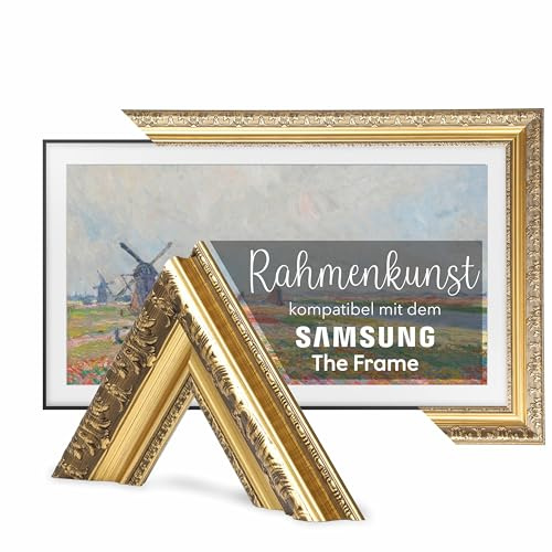 43-Zoll-TV-Rahmen kompatibel mit Samsung The Frame & Pro, Antikgold, geeignet für wandmontierte Fernseher