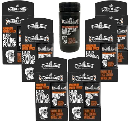 Ican Barber Side London Hair Styling Powder, Volumising Matte Effect, Texturising, 20g, 6-Pack