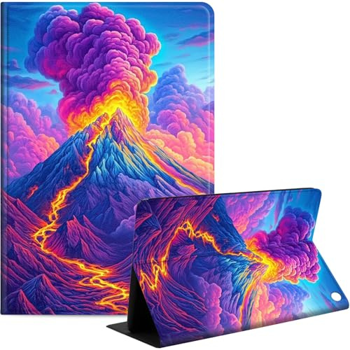 Schutzhülle für Amazon Fire HD 10 Tablet (7. und 9. Generation, Version 2017 und 2019), schlanke Schutzhülle aus PU-Leder mit automatischer Wake-/Sleep-Funktion, Multi-Winkel-Ansicht und stoßfest