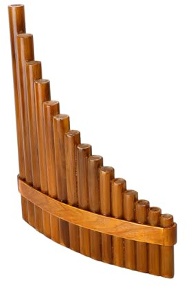 Pfeifen Panflöte | verstellbar natürlich | Panflöte für Anfänger, 15 Pfeifen, umweltfreundliches Holz-G-Ton, Pan-Pfeifeninstrument, traditionelles chinesisches Musikinstrument