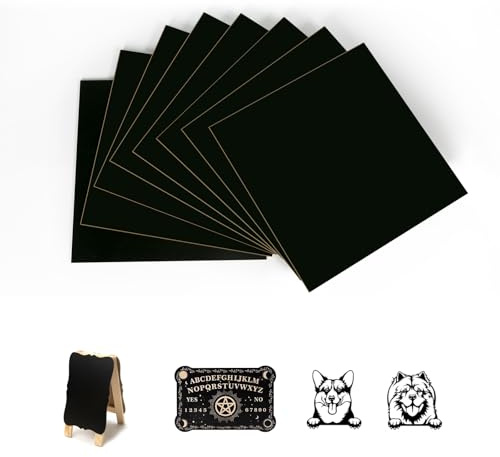 8 Stück 3mm Sperrholzplatten 30x30cm, lackfreies Sperrholz für Modellbau, Lasergravur, CNC-Schneiden, Brandmalerei – Schwarz, glatte Oberfläche & vielseitig (DIY, Deko, Kunstprojekte)