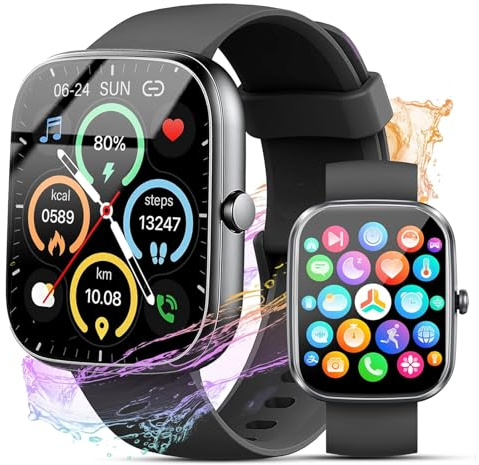 Smart Watch for Men Women, 1.91Smartwatch with Answer/Make Call, Fitness Tracker with 100+ Sport Modes, Watches IP68 Waterproof/Heart Rate/Sleep Monitor/Pedometer, Activity Tracker for Android iOS