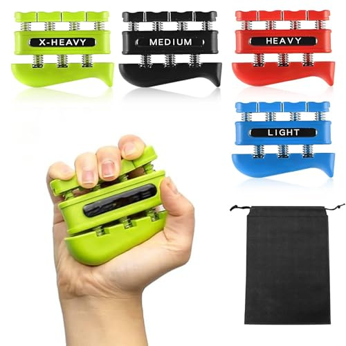 MYLERCT Allenamento Mani, 4 Pezzi Dito Grip Enhancer, ABS Ginnastica per le Mani, con Custodia, Allenatore di Forza Della Presa, per Atleti e Strumentisti