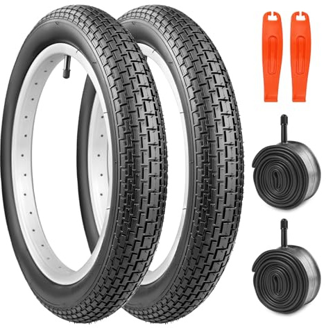 MEGHNA Neumáticos de bicicleta de 18 x 2,35 pulgadas+2 mangueras+2 palancas de neumáticos: neumáticos premium para uso diario y MTB para niños balance/bicicleta de niños, bicicleta plegable