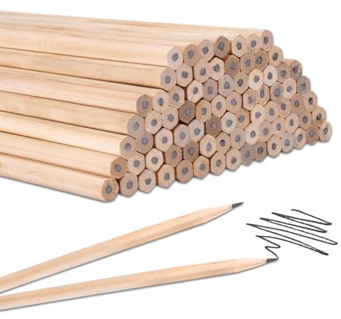 80 Pezzi Matite in Legno HB, 18 x 0.7 cm Matite Esagonali per Bambini, Set di Matita HB in Legno Naturale, per Bambini, Studenti, Insegnanti, Ufficio, Materiale Scolastico, Disegno, Scrittura