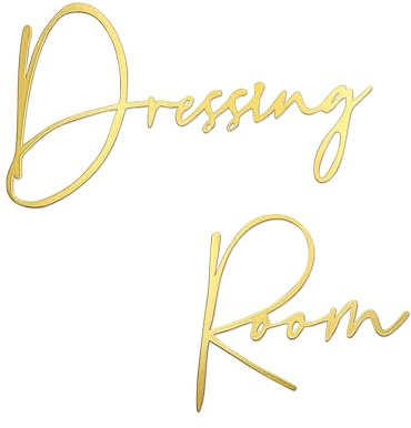 Urbraneco Gold Dressing Room Sign - Vintage Iron Wall Hanging for Dressing Room Decor, Y2K Aesthetic Girl Bedroom Accent, Boudoir & Home Décor Plaque, 9 x 9 Inches