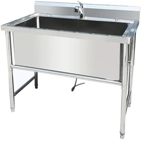 CYEZHKIIJ Foldable Dog Bathtub,Pet Washing Station, Pool,Professional Stainless Steel Bathing - 39.4 Floor Mop Sink, Grooming Tub(120cm/47.2in)