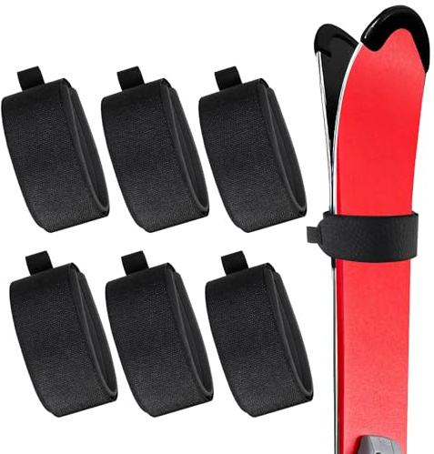 6 Stück Ski Befestigungsbänder, Skibänder mit Schutzpolstern Ski Straps