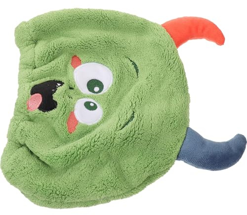 Kinder Haartrockenhaube Cartoon Dicke Saugfähige Korallenfleece Haube Grün | Einfach Anzuwenden, Vermindert Reibung und Haarschäden, Leichtes Design, für Mädchen und Jungen Beim Trocknen