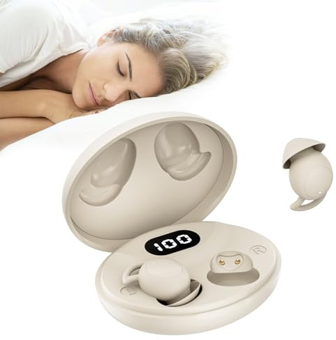 IFECCO Cuffie per Dormire, Auricolari Invisibili Bluetooth Display LED, Mini Cuffie Antirumore per Dormire, Comodi Auricolari per Dormire, Adatte per Sport, Yoga, Lavoro e Viaggi