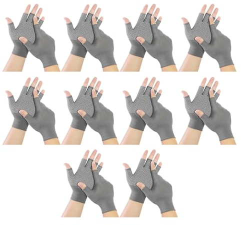 YROHGKPN Packung Mit 10 Fingerlosen Rutschfesten Nylonhandschuhen Zur Verbesserung Der Griffigkeit Und Haltbarkeit in Arbeitsintensiven Arbeitsumgebungen Mit Robusten Comfort Fit Handschuhen