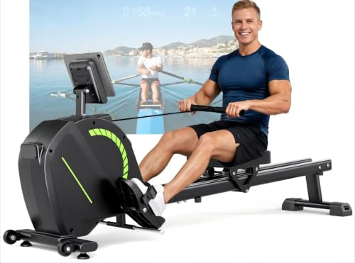 Dripex 16-Level Magnetic Rower 130kg Capacity Bluetooth LCD Home Gym
