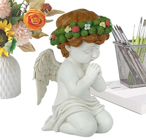 Statue d'angelo Giardino - Scultura Proficua, Figure da collezione per la decorazione della casa, tavoli da tavolo interni decorazione per ufficio, tranquilla sezione spirituale | Per Camera da