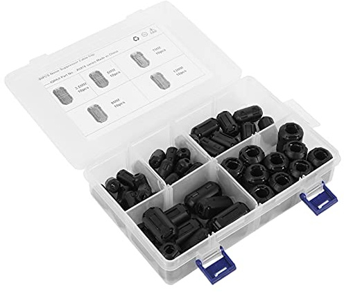 KUIDAMOS Filtre Anti-bruit éliminateur D'interférence Efficace pour Câble Audio de Voiture RV Cordon D'alimentation, 50 Pièces pour Accessoires Automobiles