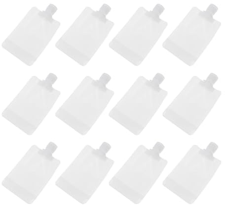 SKISUNO Sacchetti Porta Lozione da Viaggio 12 Pezzi 100Ml Sacchetto Conservazione Lozione Riutilizzabili Impermeabili Resistenti per Cosmetici e Shampoo in Plastica Bianca Salvaspazio