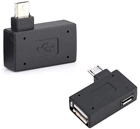 OTG Adaptateur de port USB 90 à angle droit, câble Micro OTG compatible avec Firestick 2ème génération, 3ème génération et 4K, smartphones Android, tablettes, Rii, claviers Logitech, SNES, NES