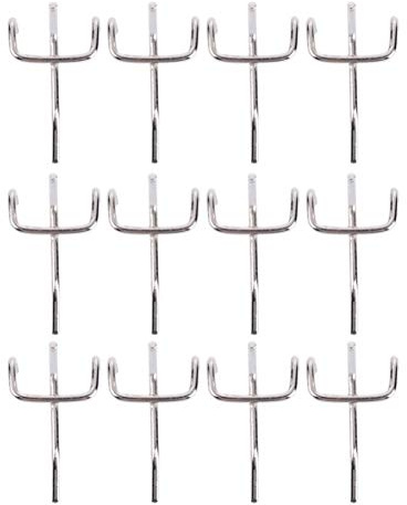 Cabilock 50 Pièces Crochets de Panneau Perforé Assortiment de Panneau Perforé Organisateur D'outil Crochets de pour Organiser Le Système de Stockage D'outils 5 Cm