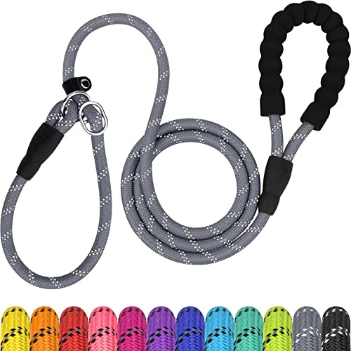TagME Riflessivo Guinzaglio per Cani Taglia Grande,Guinzaglio Retriever,Guinzaglio Addestramento per Cani,Ø12mm x 185cm,Grigio