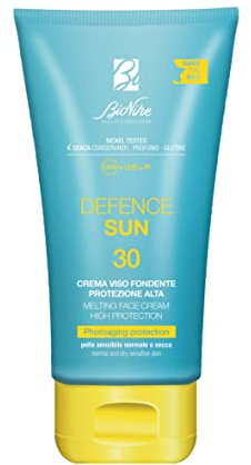 Bionike Defence Sun - Crema Solare Viso, Azione Protettiva e Antiossidante, Waterproof e non Appiccicosa, Rafforza e Ripara la Pelle, 50 ml