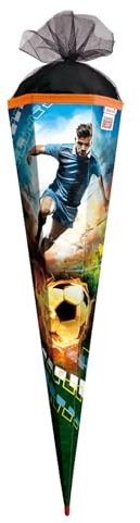 ROTH Motif School Cone, Soccer, 85 cm, Square, Red Lace, Tulle Closure