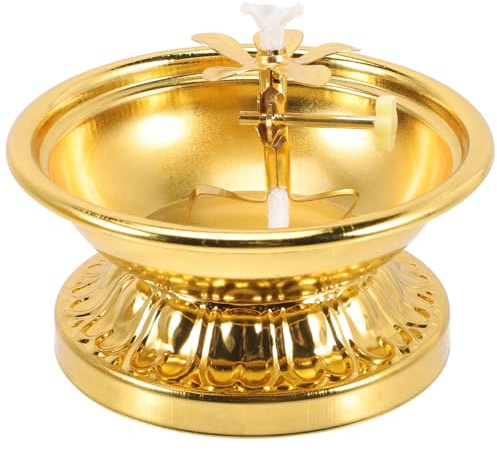 PRETYZOOM Tempel Öllampe aus Messing Verstellbare Butterlampe für Buddha Halle Traditionelle Öllampe mit Langlebigem Messingmaterial Dekoratives Öllicht für Wohn und Andachtsraum