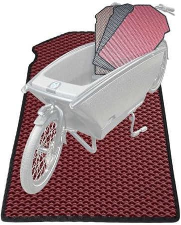 EVA Drive Premium Schutzmatte für Urban Arrow | Passgenaue Lastenrad Fußmatte | Rutschfester Bodenmatte Teppich | Lastenrad Zubehör | Pflegeleicht & Umweltfreundlich | mit Einfassung | Bordeaux