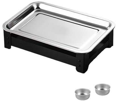 Beimus Scaldavivande in acciaio inox per grigliate all'aperto, feste, candele, piatti di carne riscaldati con staccabile