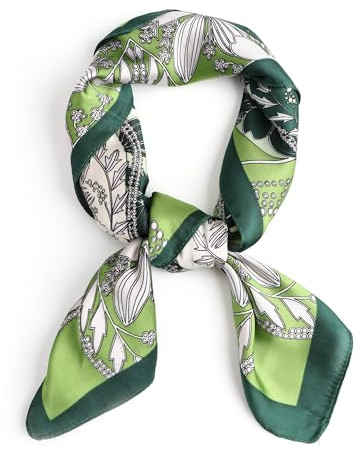 CHIC DIARY 65 * 65cm Halstuch Damen Quadratische Schal Scarf Taschentuch Bandana Seidentuch Seidenschal Geschenk für Frauen