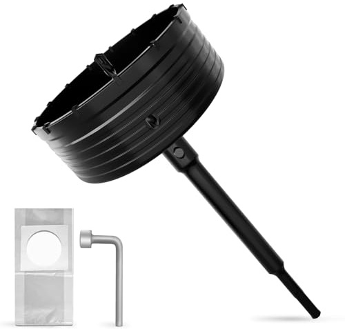 METOTY Punta per sega a tazza SDS Plus, 160 mm, con adattatore SDS Plus, 220 mm, per muratura, mattoni, cemento, pietra