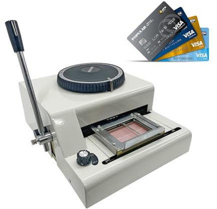 KAIKAFEI Macchina Embossing Manuale E Goffratrice PVC Manuale, 72 Caratteri, Spaziatura E profondità Regolabili, per Carte PVC Embossing E Tessere VIP