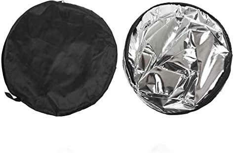 Riflettore di luce fotografico 5 in 1, riflettore rotondo pieghevole con custodia, riflettori morbidi bianco argento oro nero per studio fotografico fotografia di ritratto (110 cm)