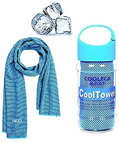 VAKKI Cooling Towel, Ice Cold Sports Sweat Towels for Instant Relief Perfect Coolings Scarf Neck,Forehead, Wristband, Bandana, Stay Cool from Over Heating During All Kinds of Sport and Exercise