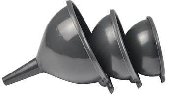 Homea, Juego de 3 embudos de plástico D10 cm, D12 cm, D14 cm, Color Antracita