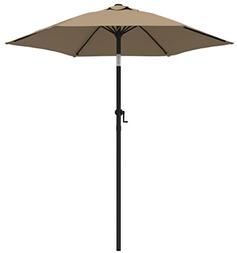 vidaXL Parasol Extérieur Parasol de Patio Parasol de Terrasse Parasol de Jardin Pare-soleil Arrière-cour Taupe 200x224 cm Aluminium