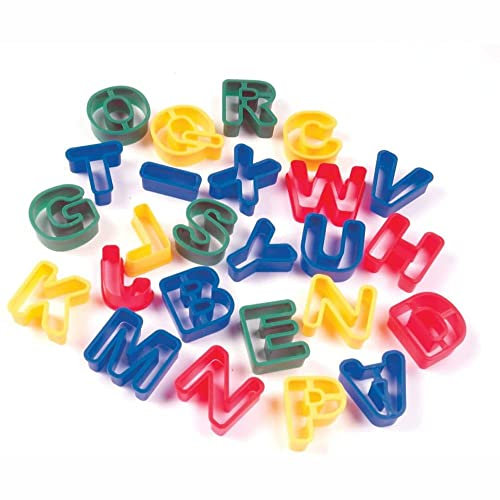 3 Ace Crafts A-Z Upper Case (Pack of 26) Colourful Plastic Alphabet Play Dough Cutters use for Cookie Letter Shapes Cutting Set, Doh Tool, Clay Modelling, Icing Baking Cake Decorating and Mould Kids