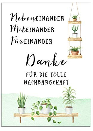 Nastami Postkarte Nachbarschaft Geschenk Nachbarn Geschenk beste Nachbarn